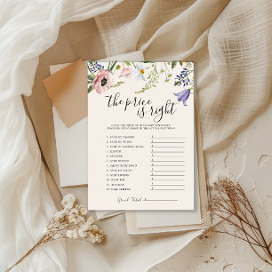 The Price Is Right Baby Shower Game Card