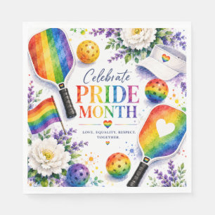 The Pride Pickleball Rainbow themed Napkin
