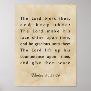 The Priestly Blessing on Biblical Scroll Poster