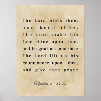 The Priestly Blessing on Biblical Scroll Poster
