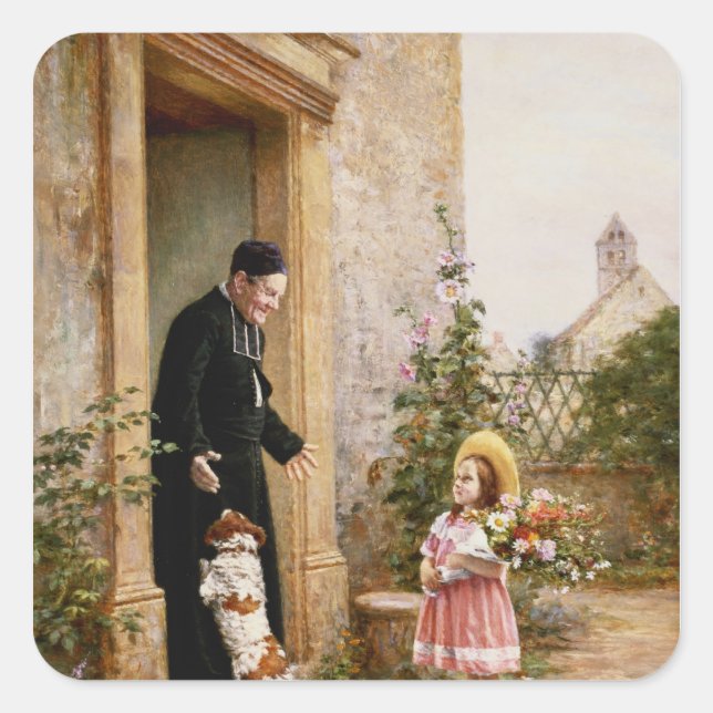 The Priest's Birthday Square Sticker (Front)