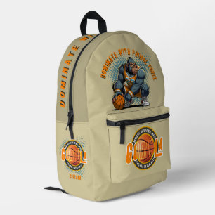 The Primal force of Basketball Print Cut Sew Bag
