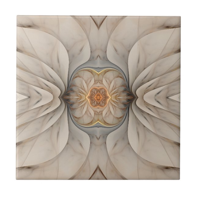 The Primal Om Abstract Floral Ceramic Tile (Front)