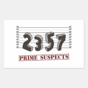The Prime Number Suspects Rectangular Sticker