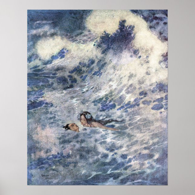 The Prince and the Mermaid by Edmund Dulac Poster (Front)