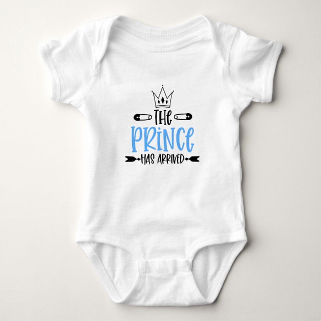 The Prince has Arrived Baby Bodysuit (Front)