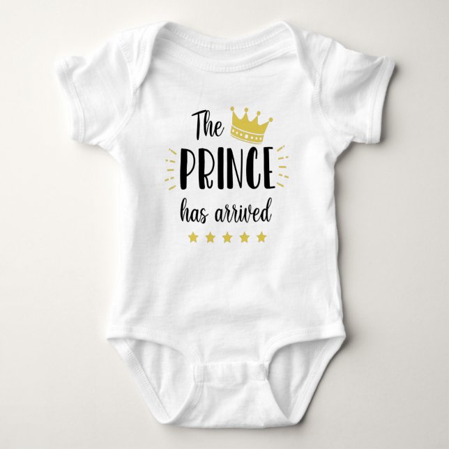 The Prince Has Arrived  Baby Bodysuit (Front)