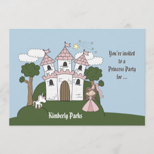 The Princess and her Unicorn -Photo Birthday Party Invitation