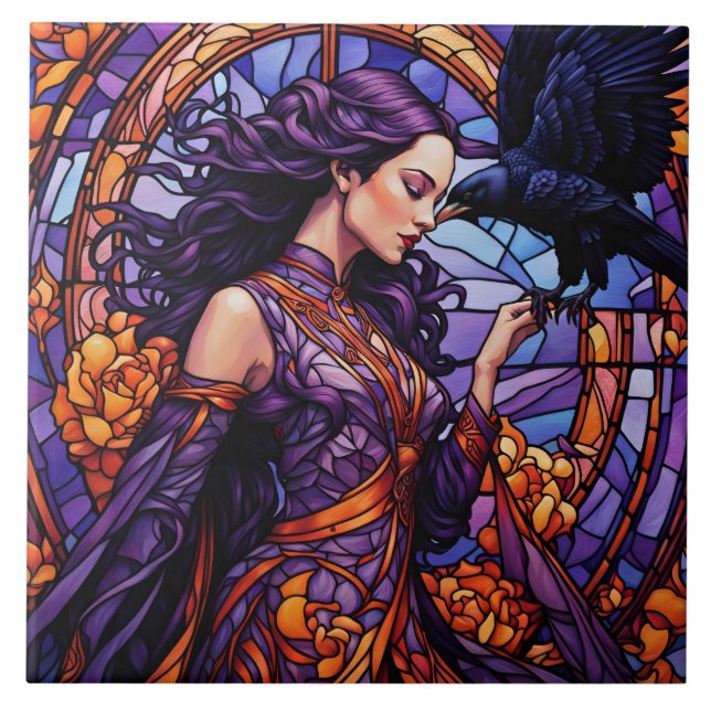 The Princess and the Raven Ceramic Tile (Front)