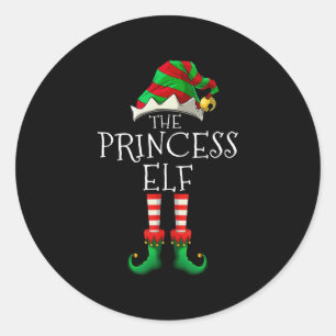 the princess elf funny christmas matching family classic round sticker
