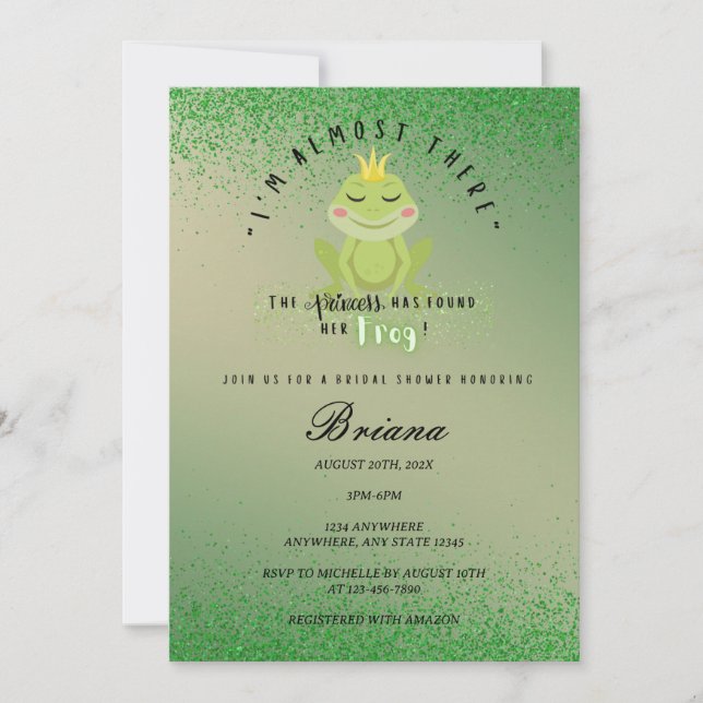 The Princess Has Found Her Frog Invitation (Front)