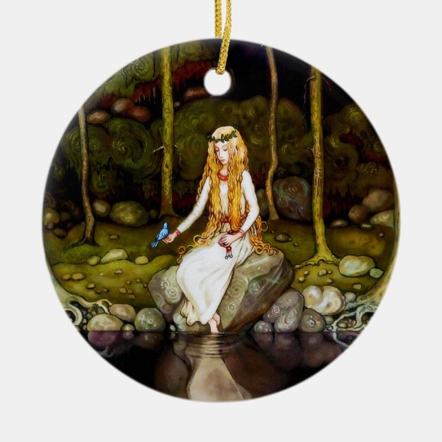 The Princess in the Forest Ceramic Ornament (Front)