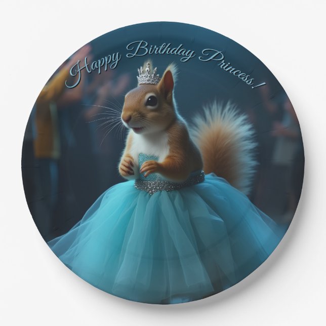 The Princess Squirrel Paper Plate (Front)