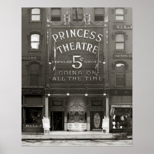 The Princess Theatre, 1910. Vintage Photo Poster