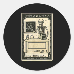 The Principal Tarot Card - Halloween Soky Gothic S Classic Round Sticker