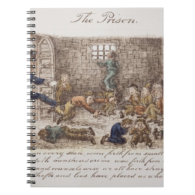 The Prison, 1858 (coloured engraving) Notebook (Front)