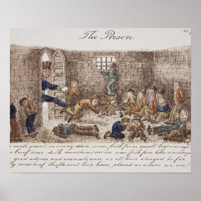 The Prison, 1858 (coloured engraving) Poster (Front)