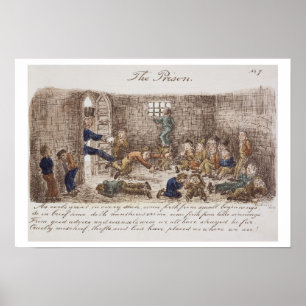 The Prison, 1858 (coloured engraving) Poster