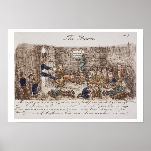 The Prison, 1858 (coloured engraving) Poster (Front)