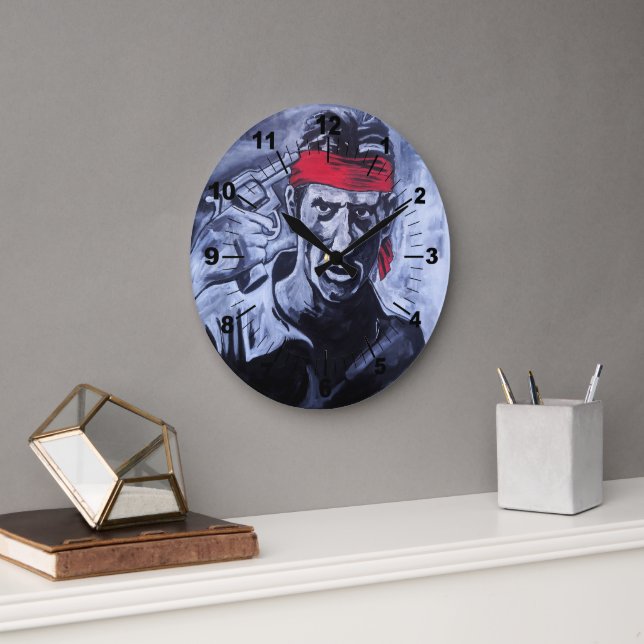 The Prisoner Painting by Alfred Fox Large Clock (Office)