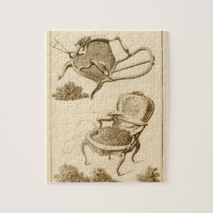 The process of upholstering a chair, from the 'Enc Jigsaw Puzzle