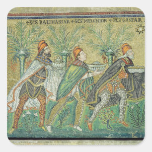The procession of the three kings square sticker