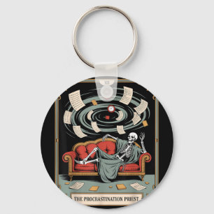 The procrastination priest tarot skeleton couch Th Key Ring