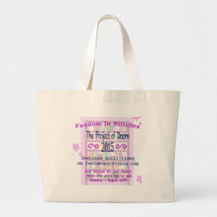 The Project of Doom Bookcase Quilt Along 2015 Large Tote Bag