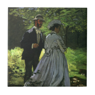 The Promenaders, aka The Strollers by Claude Monet Ceramic Tile