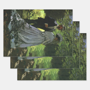 The Promenaders, aka The Strollers by Claude Monet Wrapping Paper Sheet