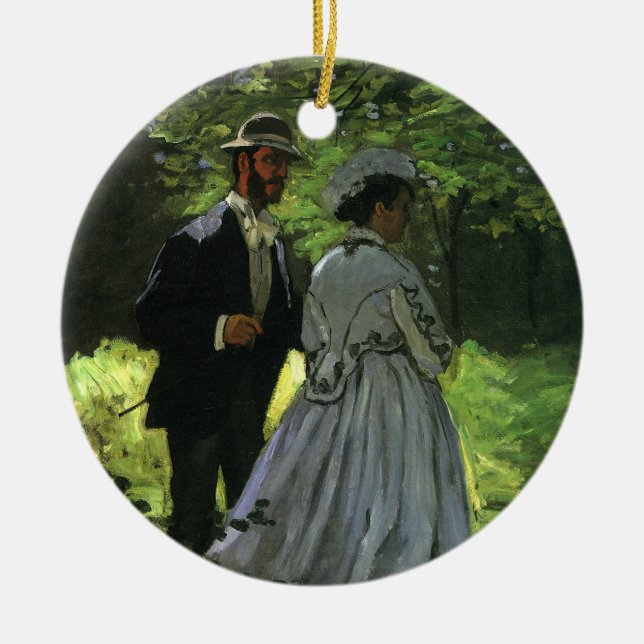 The Promenaders (The Strollers) by Claude Monet Ceramic Ornament (Front)