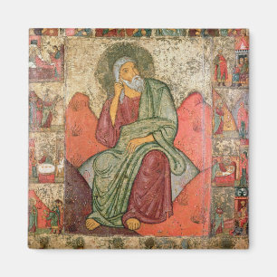 The Prophet Elijah, Pskov School (panel) Magnet