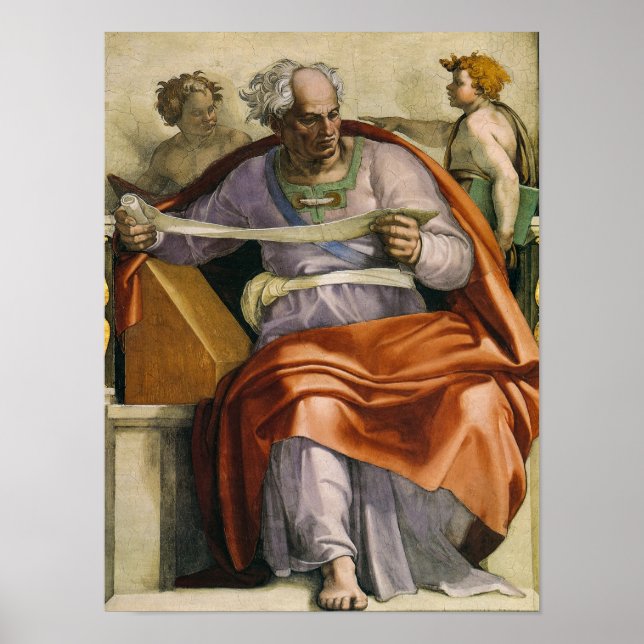 The Prophet Joel, Sistine Chapel by Michelangelo Poster (Front)