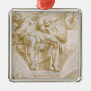 The Prophet Jonah and Two Destroyed Lunettes Metal Tree Decoration