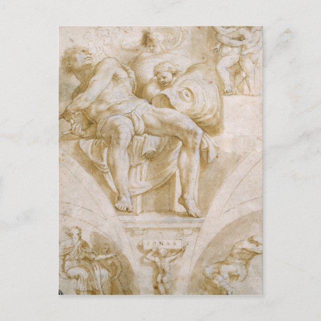 The Prophet Jonah and Two Destroyed Lunettes Postcard (Front)