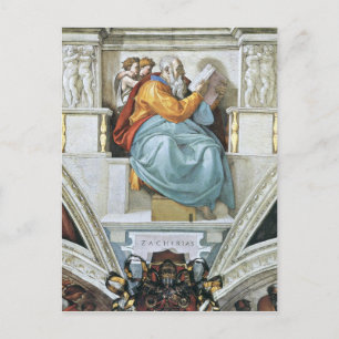 The prophet Zacharias detail by Michelangelo Postcard