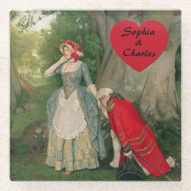 The Proposal by Sir James Dromgole Linton Glass Coaster (Front)