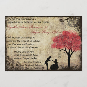 The Proposal Vintage Wedding Invitation in Red