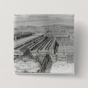 The Prospect of Greys Inn, 1720 15 Cm Square Badge