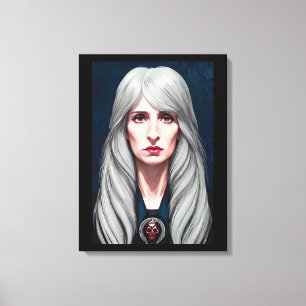 The Protector Elder Witch Fantasy art Painting  Canvas Print