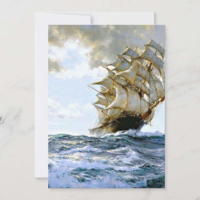 The Proud Ship Painting By Montague Dawson Invitation (Front)