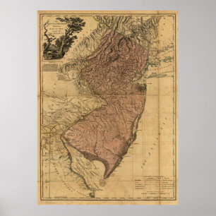 The Province of New Jersey Map (1777) Poster
