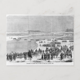The Prussian army crossing the Shlei at Arnis Postcard