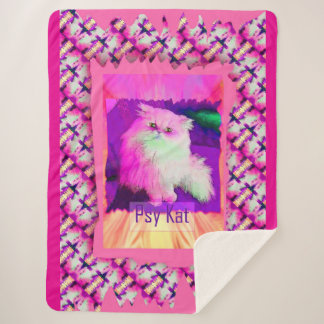 The PSY Kat / The Psychic Cat (by ACCI) Sherpa Blanket