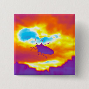 The Psychedelic Bug 15 Cm Square Badge