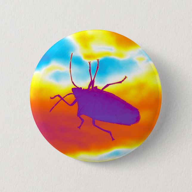 The Psychedelic Bug 6 Cm Round Badge (Front)