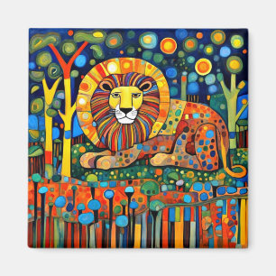 The Psychedelic Lion Magnet
