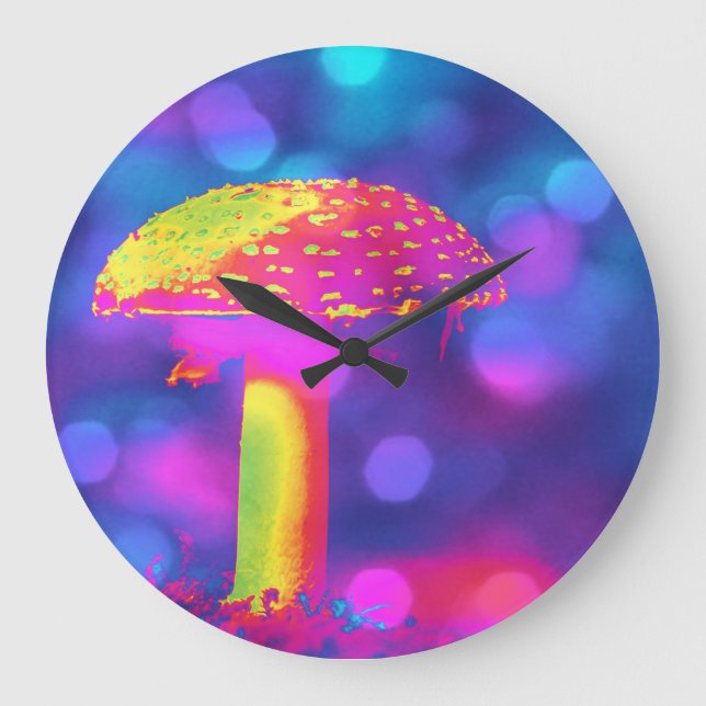 The Psychedelic Mushroom Large Clock (Front)