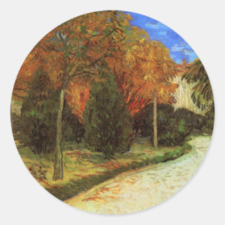 The Public Park at Arles by Vincent van Gogh Classic Round Sticker