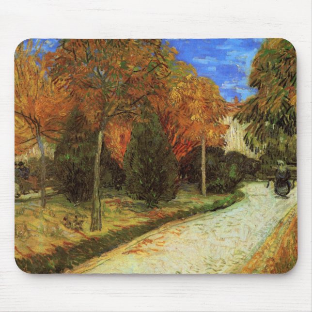 The Public Park at Arles by Vincent van Gogh Mouse Pad (Front)